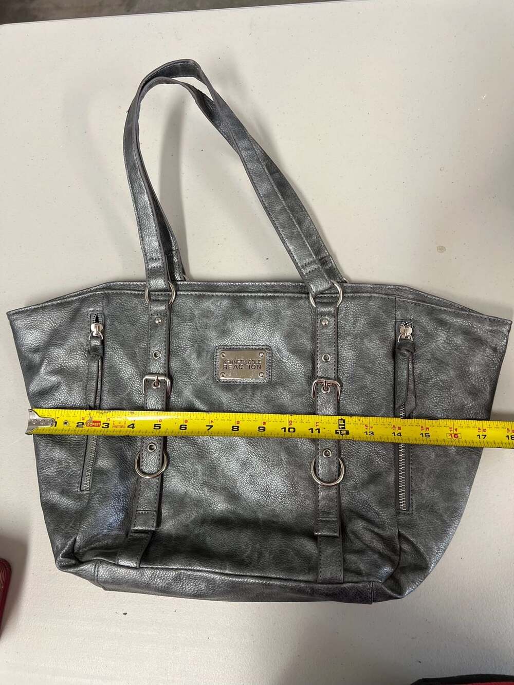 Kenneth Cole Reaction Gray Faux Leather Handbag